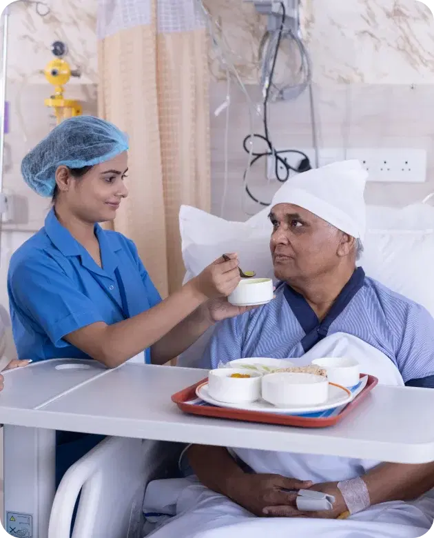 Patient milestone - start feed orally by day 15.