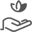 Hand holding a leaf icon